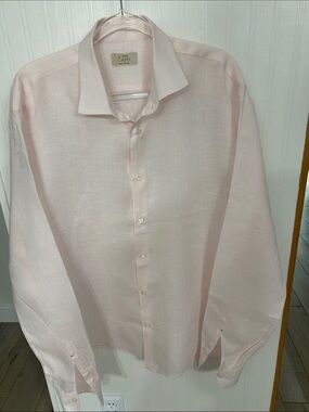 Men's Light Pink Linen Dress Shirt - Casual to Smart Styling made in Italy